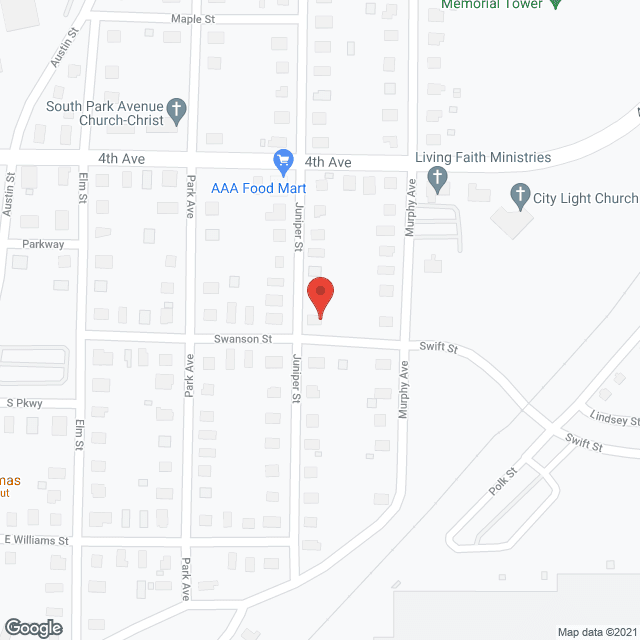 Map of the neighborhood around Juniper Street PCH