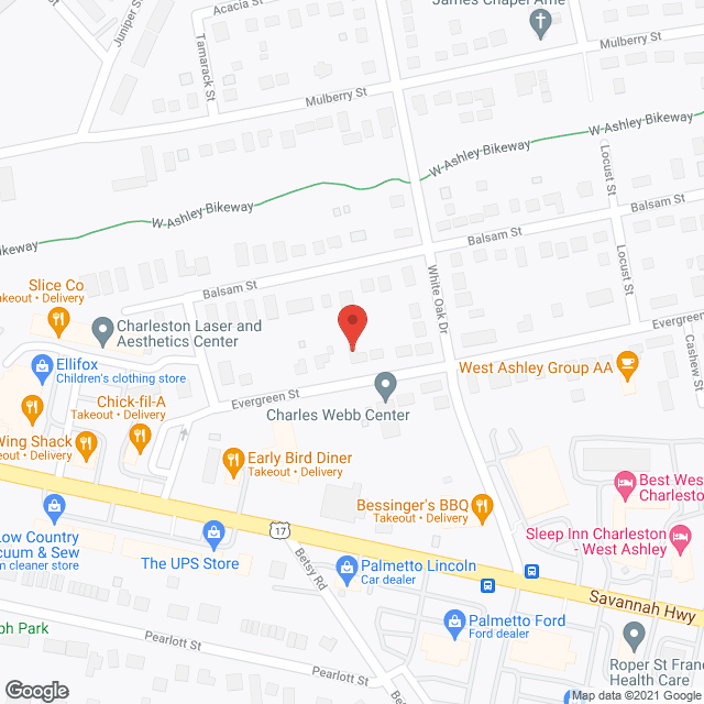 Map of the neighborhood around Evergreen Residential Care Inc I