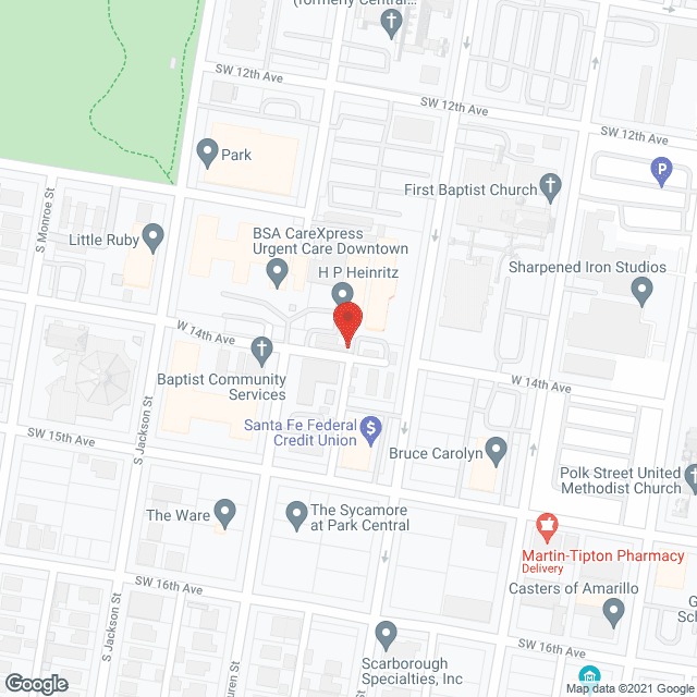 Map of the neighborhood around The Moore