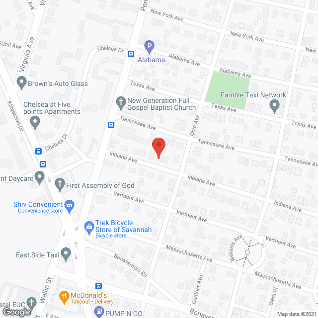 Map of the neighborhood around Elders Retreat