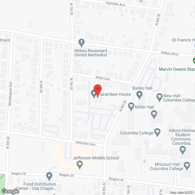 Map of the neighborhood around Harambee House, Inc