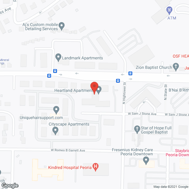 Map of the neighborhood around Heartland Apartments