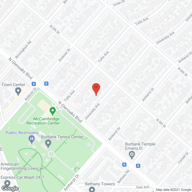 Map of the neighborhood around Burbank Hills Residential Care Facility
