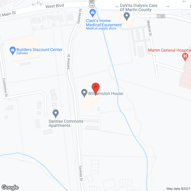 Map of the neighborhood around Williamston House