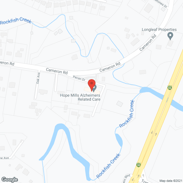 Map of the neighborhood around Cardinal Care of Hope Mills