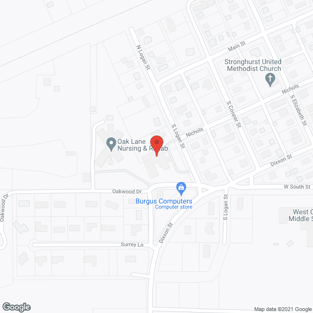 Map of the neighborhood around Oak Wood Estates
