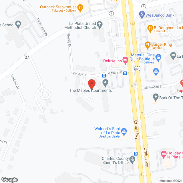 Map of the neighborhood around The Maples