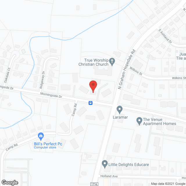 Map of the neighborhood around Woodridge