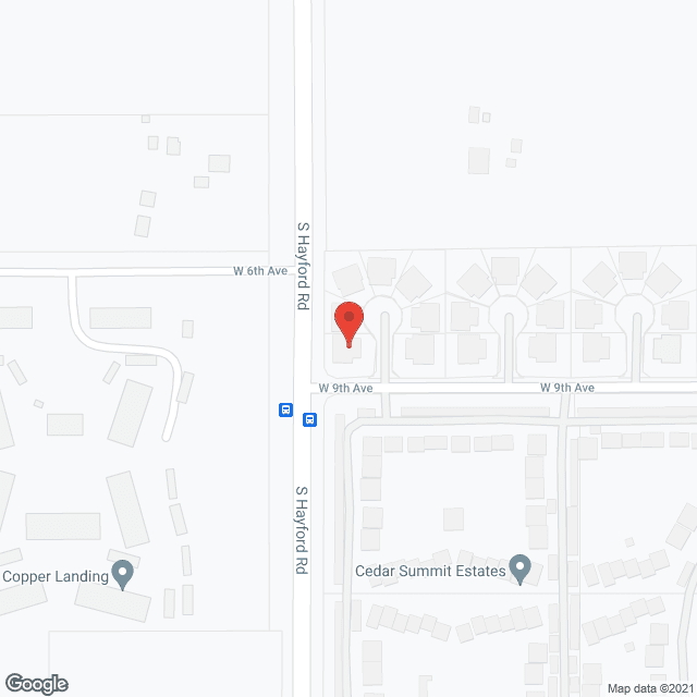 Map of the neighborhood around Cedar Summit Estates
