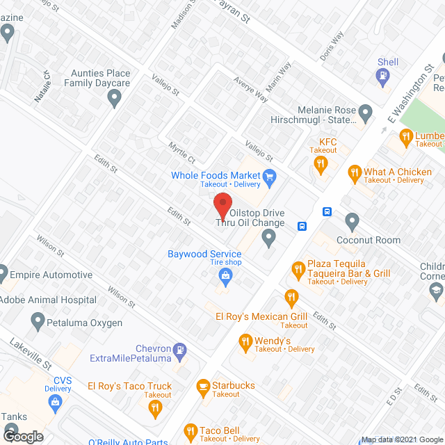 Map of the neighborhood around Edith Street Senior Apartments
