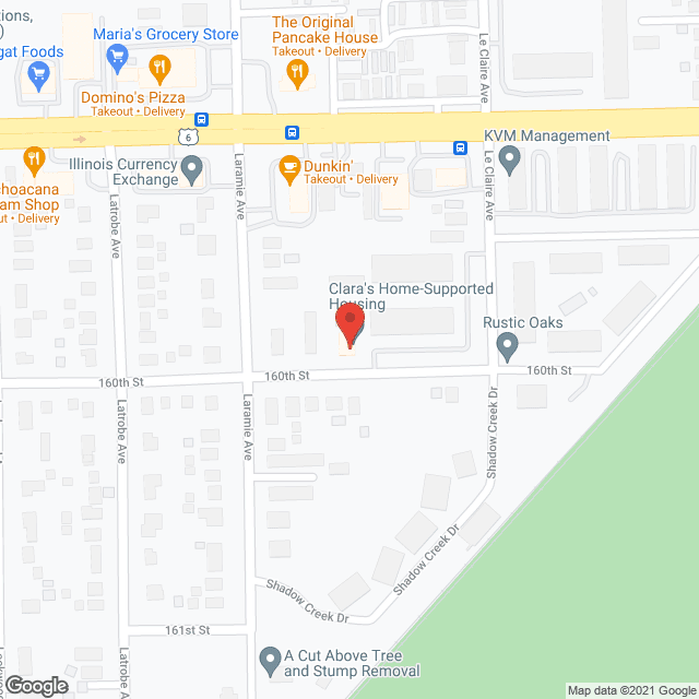 Map of the neighborhood around Clara's Home - Supported Living