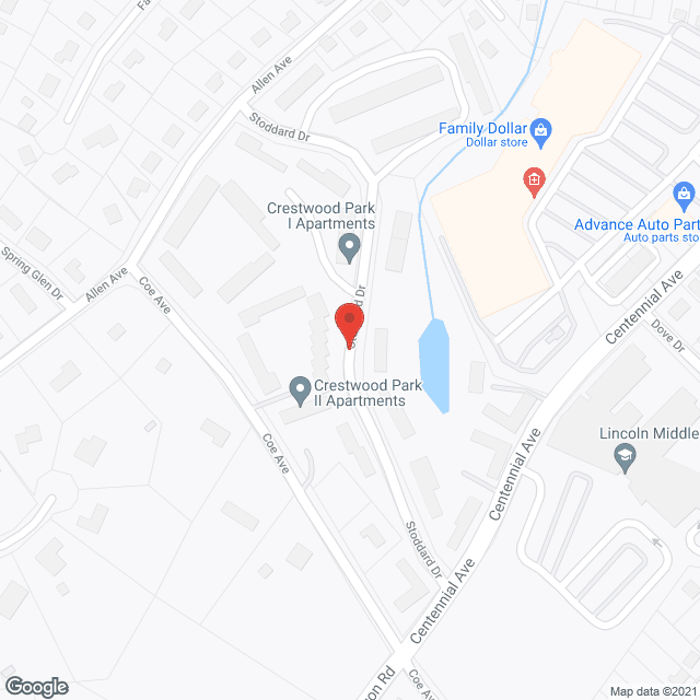 Map of the neighborhood around Crestwood Apartments I