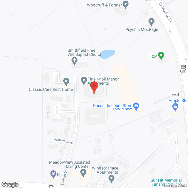 Map of the neighborhood around Pine Knoll Manor/Pine Knoll Apts.