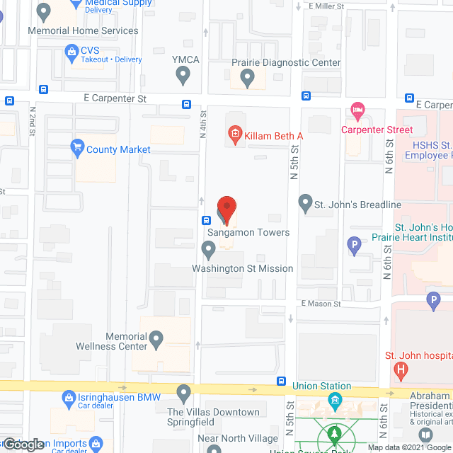 Map of the neighborhood around Sangamon Towers