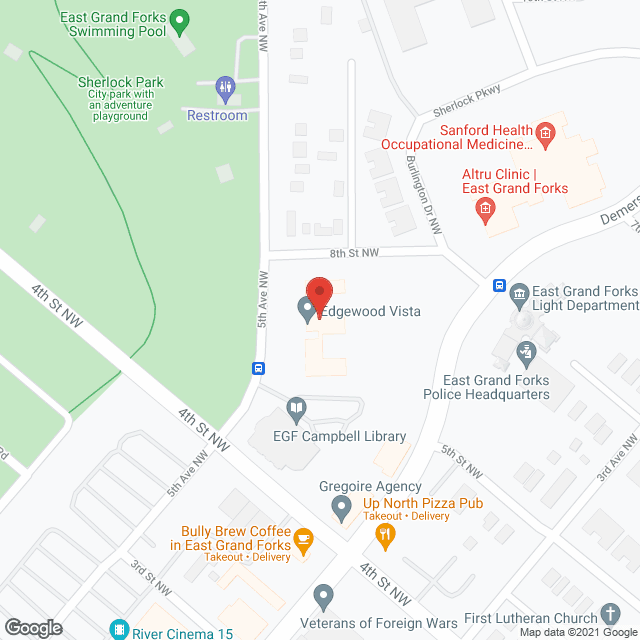 Map of the neighborhood around Edgewood Vista