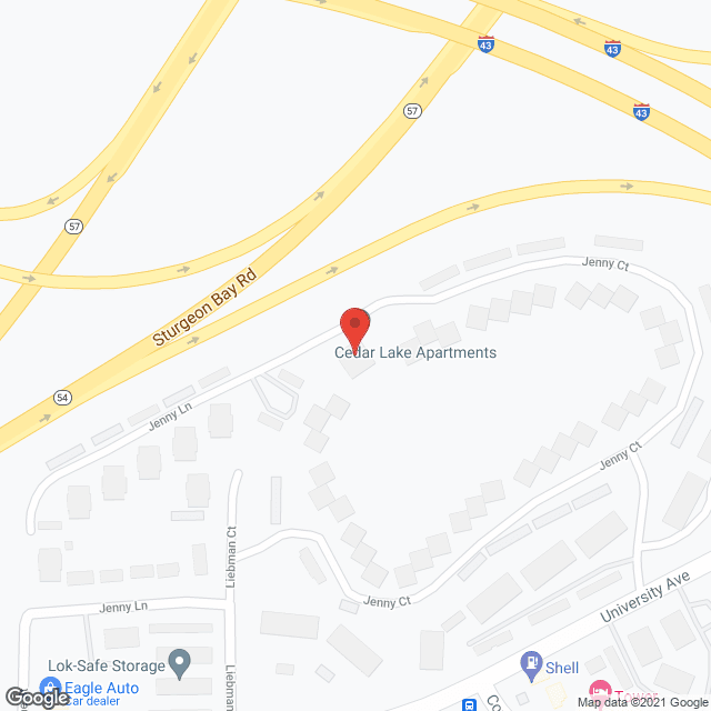Map of the neighborhood around Cedarlake