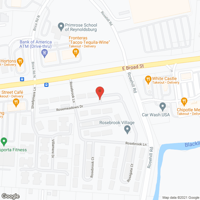 Map of the neighborhood around Rosebrook Village
