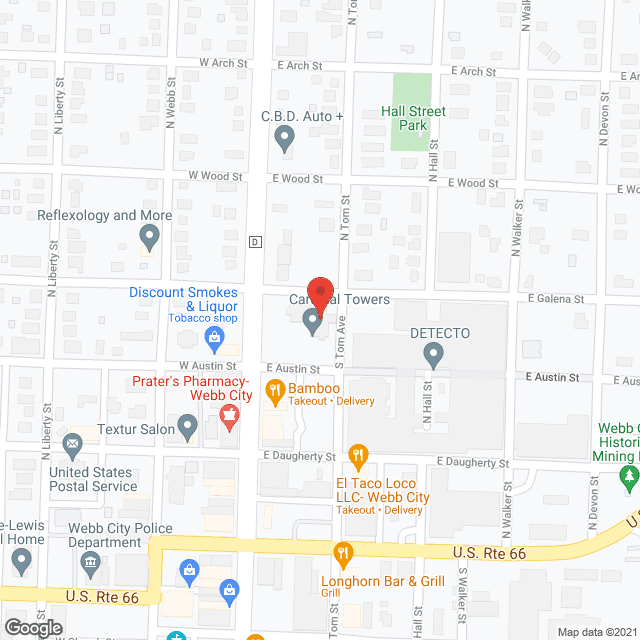Map of the neighborhood around Cardinal Towers