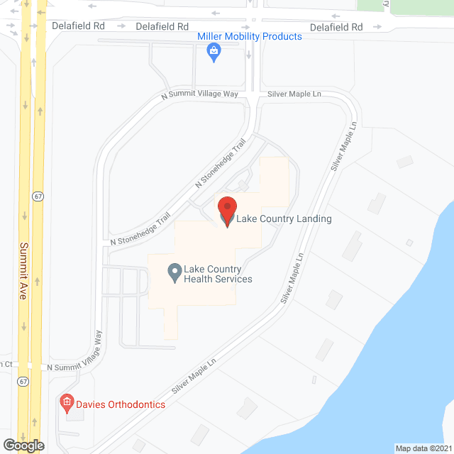 Map of the neighborhood around Lake Country Landing