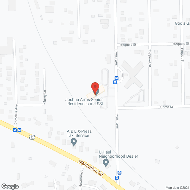 Map of the neighborhood around Joshua Arms