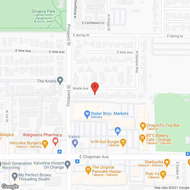 Map of the neighborhood around Care of Heart for Elderly in Orange