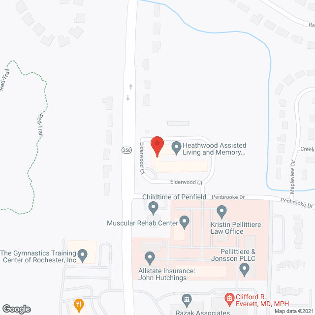Map of the neighborhood around Elderwood Assistd Living at Penfield