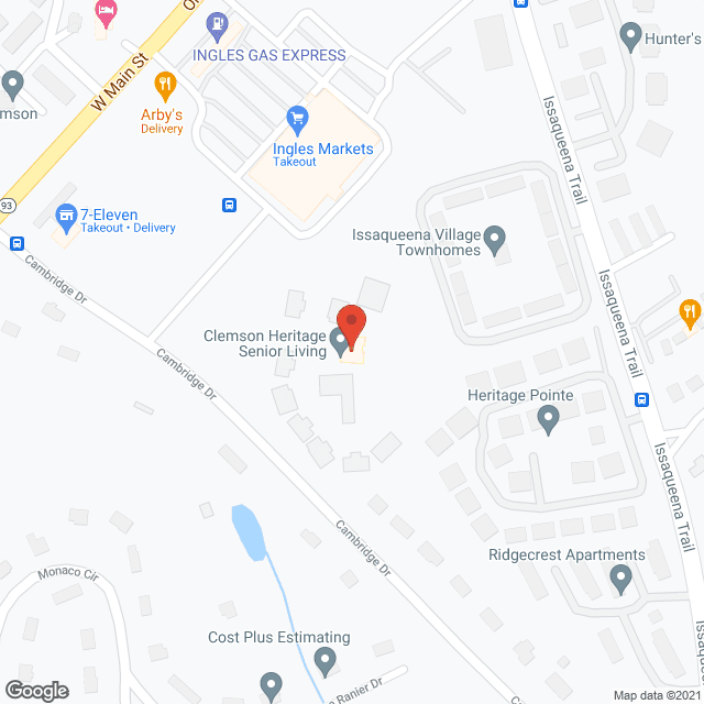 Map of the neighborhood around Clemson Heritage Senior Living