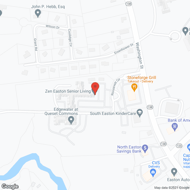 Map of the neighborhood around Queset On the Pond