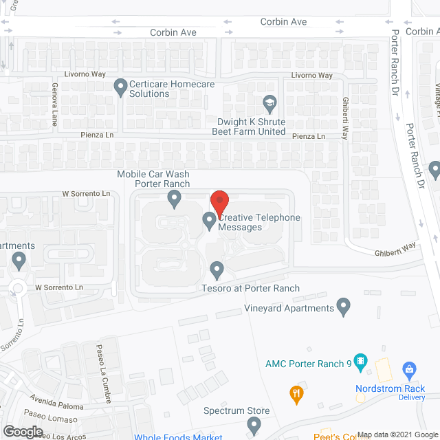 Map of the neighborhood around Tesoro Senior Apartments