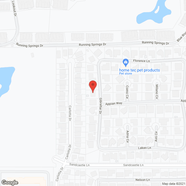 Map of the neighborhood around Sunny Days Living Center