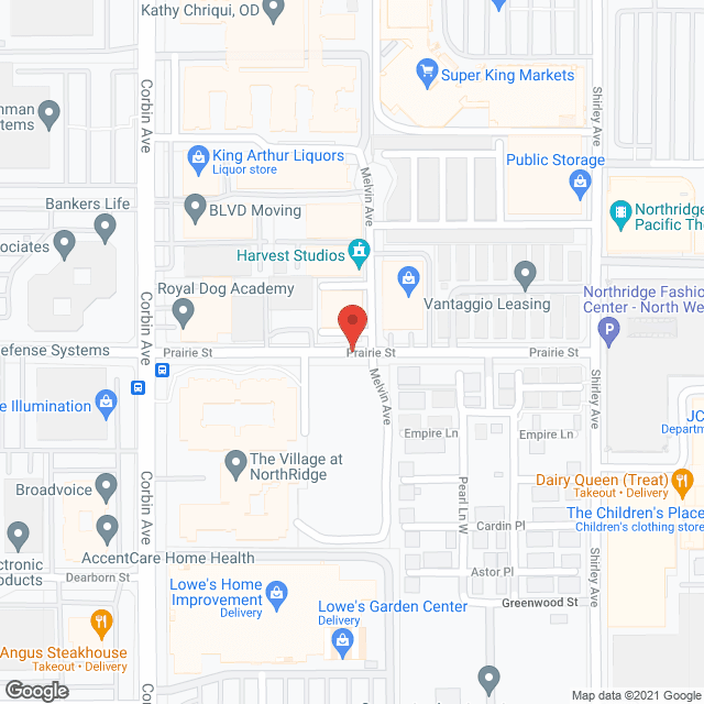 Map of the neighborhood around The Village at Northridge