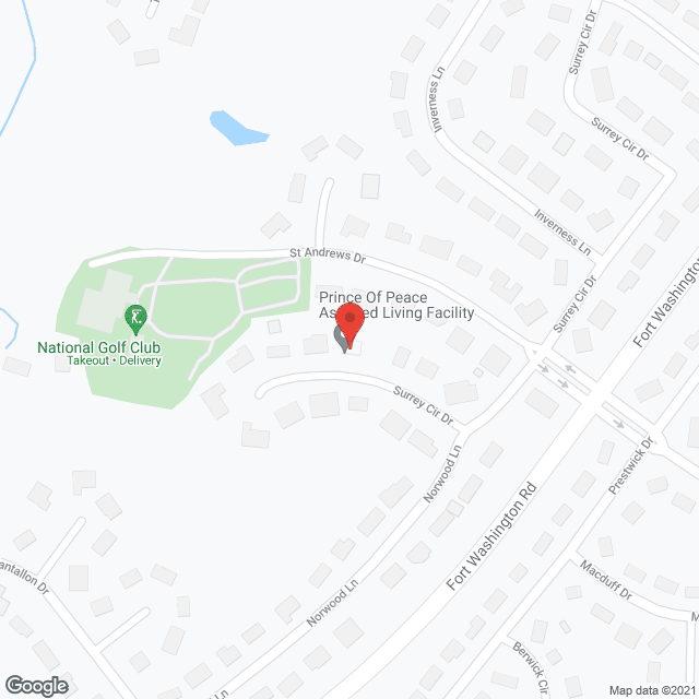 Map of the neighborhood around Prince of Peace