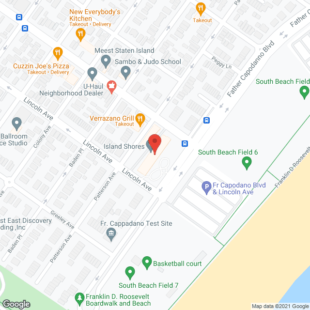 Map of the neighborhood around Island Shores Senior Residence