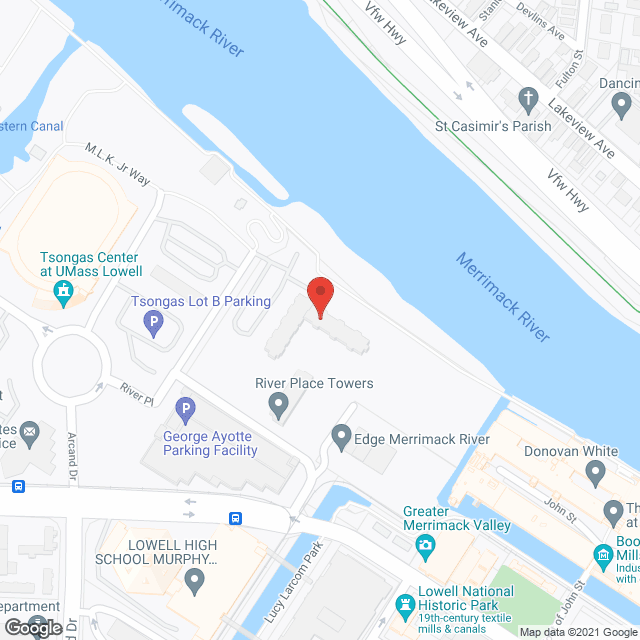 Map of the neighborhood around River Place Towers