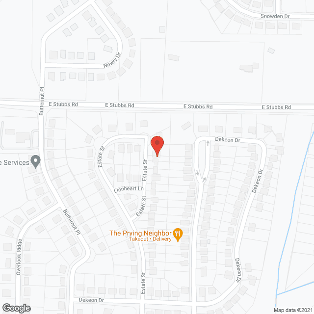 Map of the neighborhood around Peace of Serenity