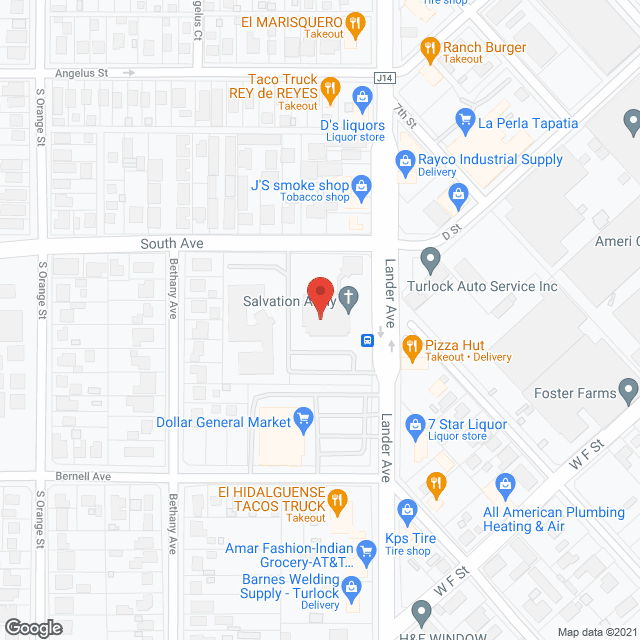 Map of the neighborhood around Turlock Silvercrest