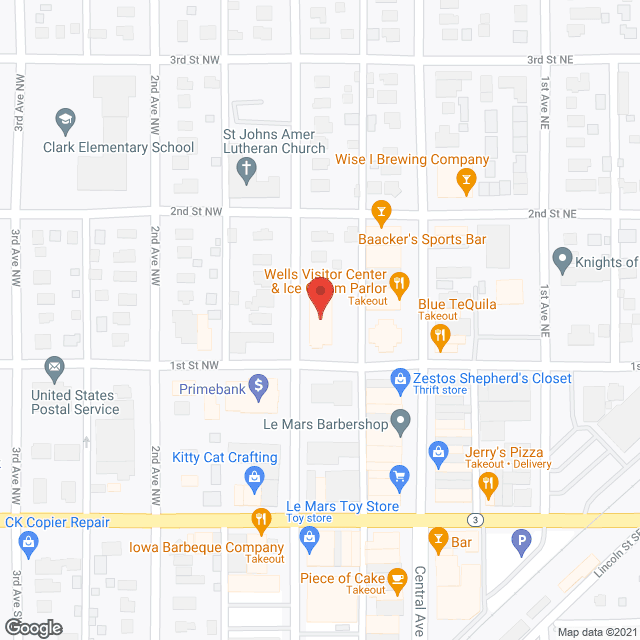 Map of the neighborhood around Prime Assisted Living