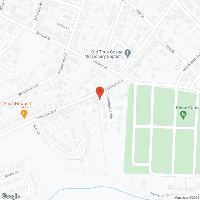 Map of the neighborhood around Bicentennial Apartments