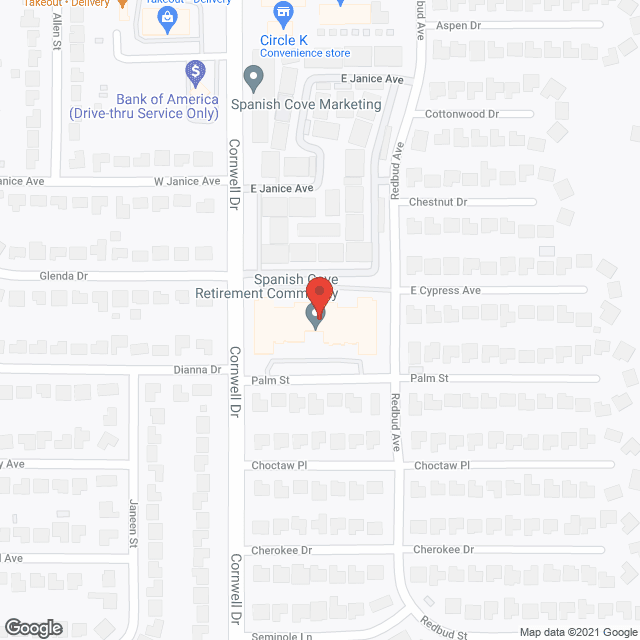 Map of the neighborhood around Spanish Cove Housing Authority