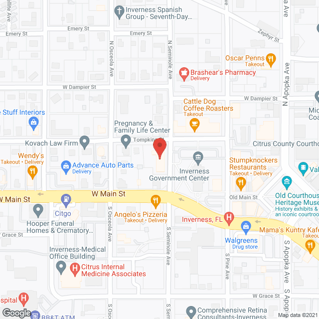 Map of the neighborhood around Crown Court