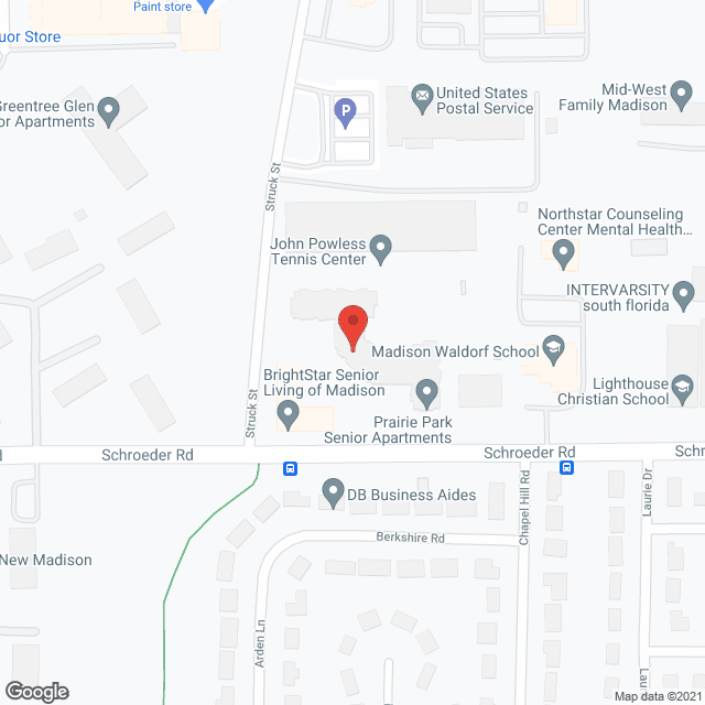 Map of the neighborhood around Prairie Park Senior Apartments