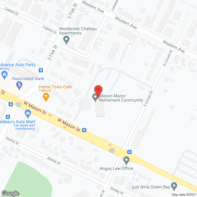 Map of the neighborhood around Mason Manor Retirement Community