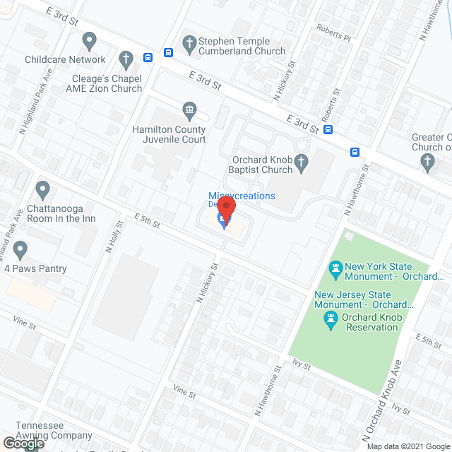 Map of the neighborhood around Orchard Knob Apartments