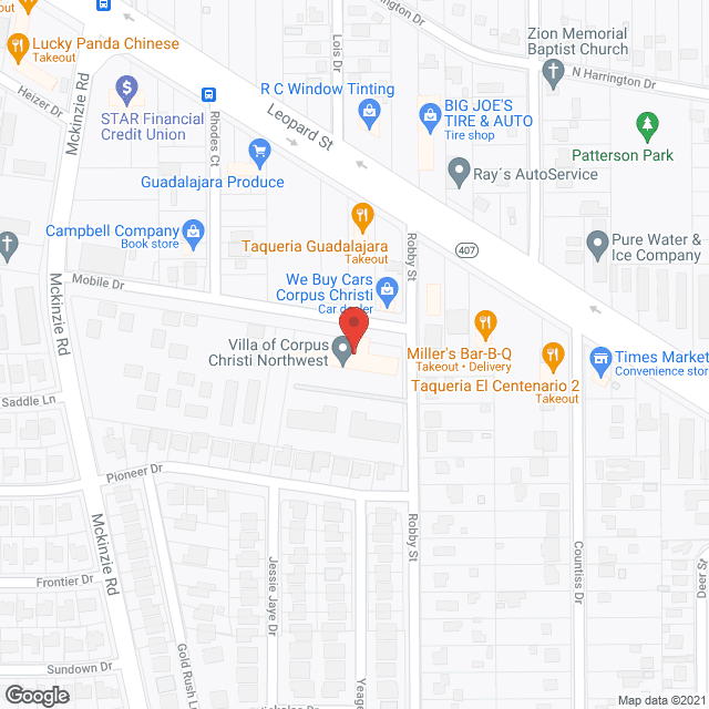 Map of the neighborhood around Villa Northwest