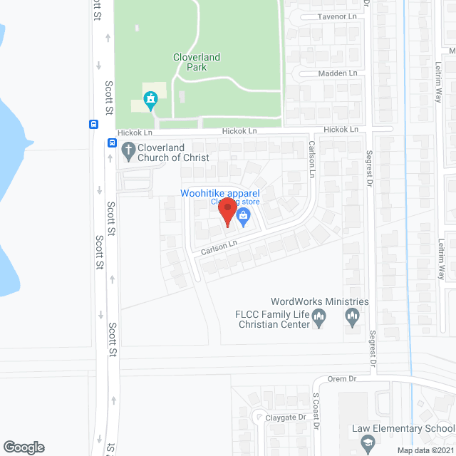Map of the neighborhood around Tiff's Tender Care
