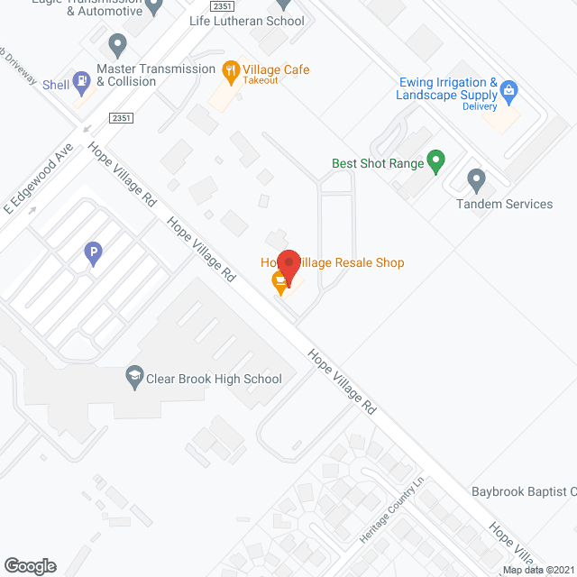 Map of the neighborhood around Hope Village Home