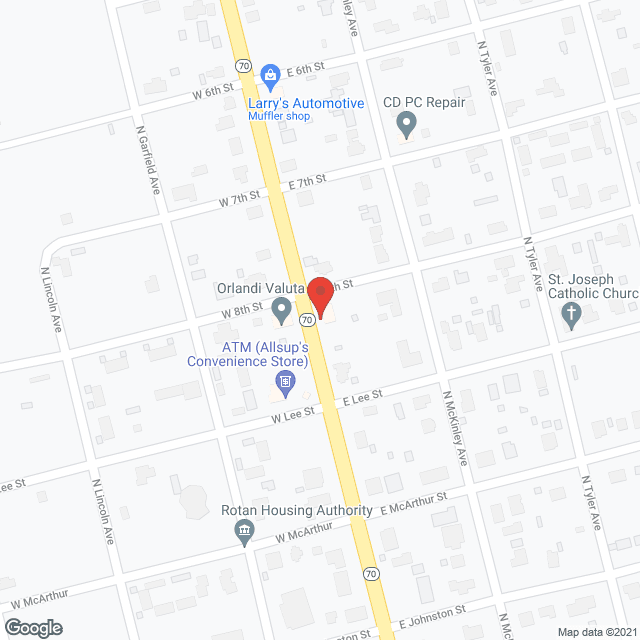 Map of the neighborhood around Heritage House on the Brazos