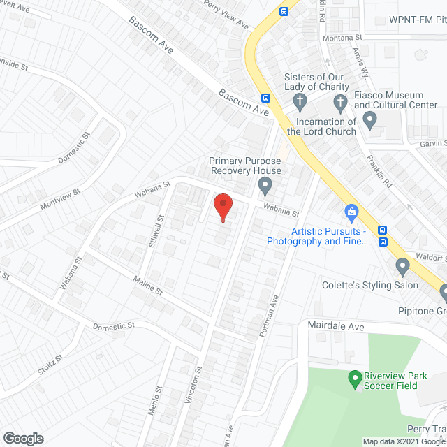 Map of the neighborhood around Petersons Domicilliary Home