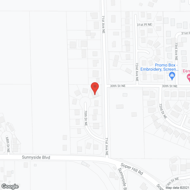 Map of the neighborhood around Sunnyside AFH