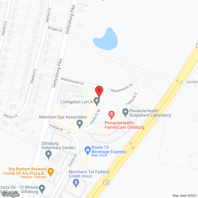 Map of the neighborhood around Schartner House